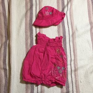 Tropical Flower Matching Onesie and Hat Set